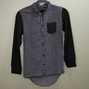 Brooklyn Calling Gray & Black Denim Shirt - S - NWT